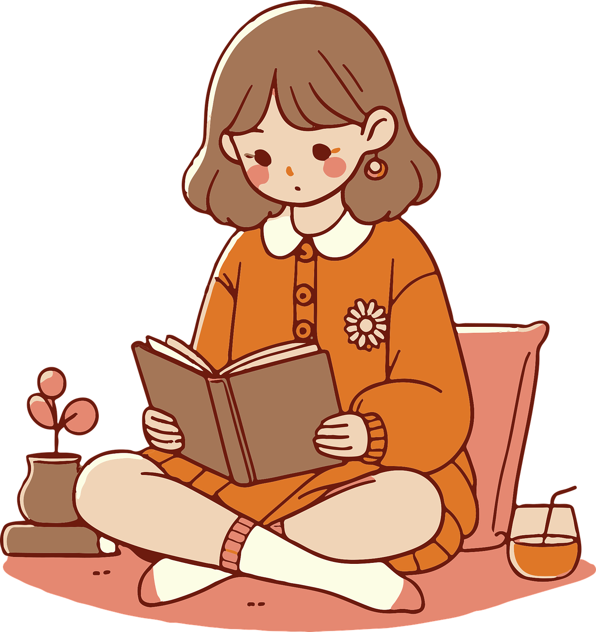 Girl reading a book