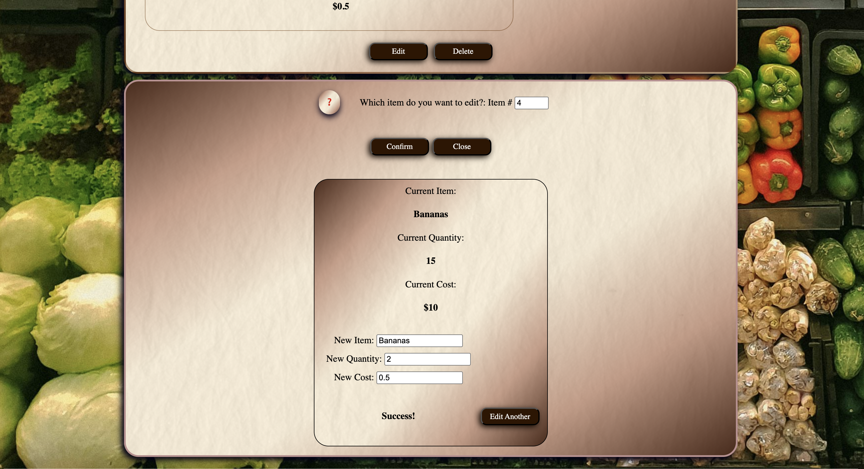 Replacing a grocery list item